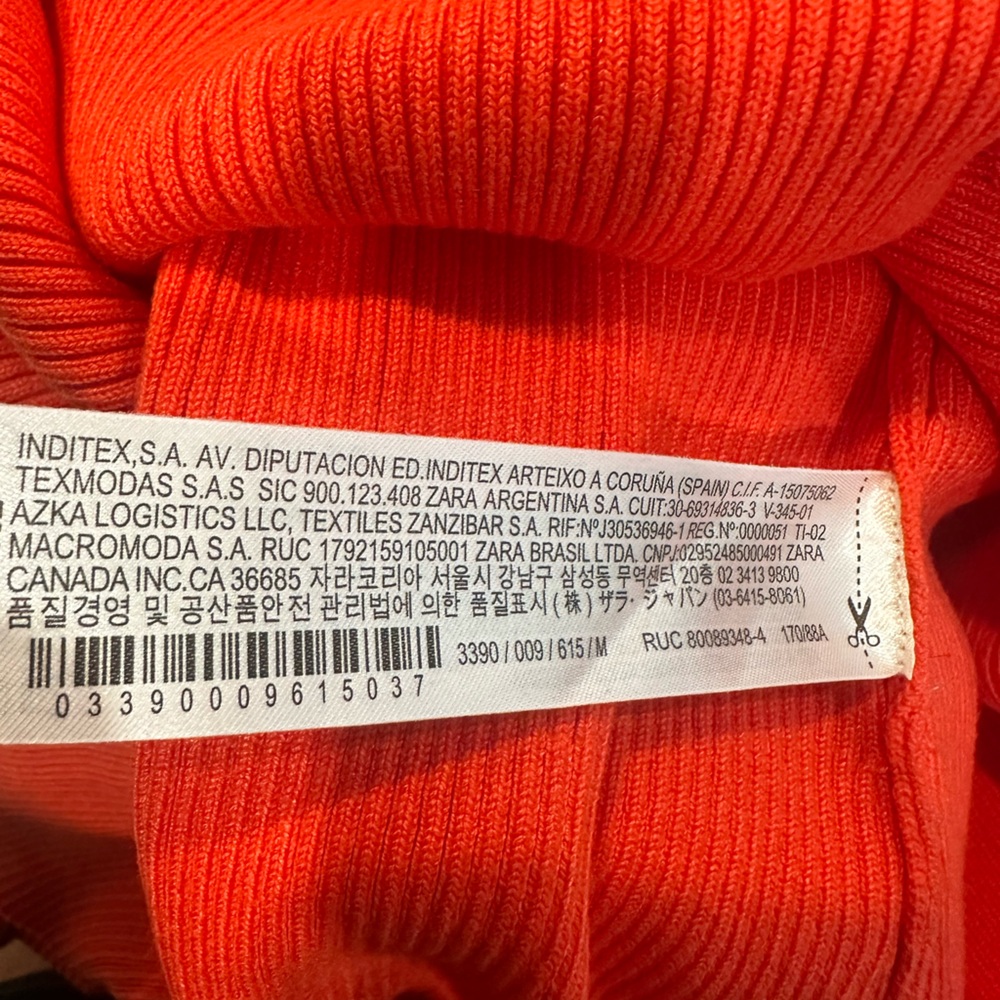Zara Knit Skater Dress-Size Medium-Orange - Picture 6 of 8
